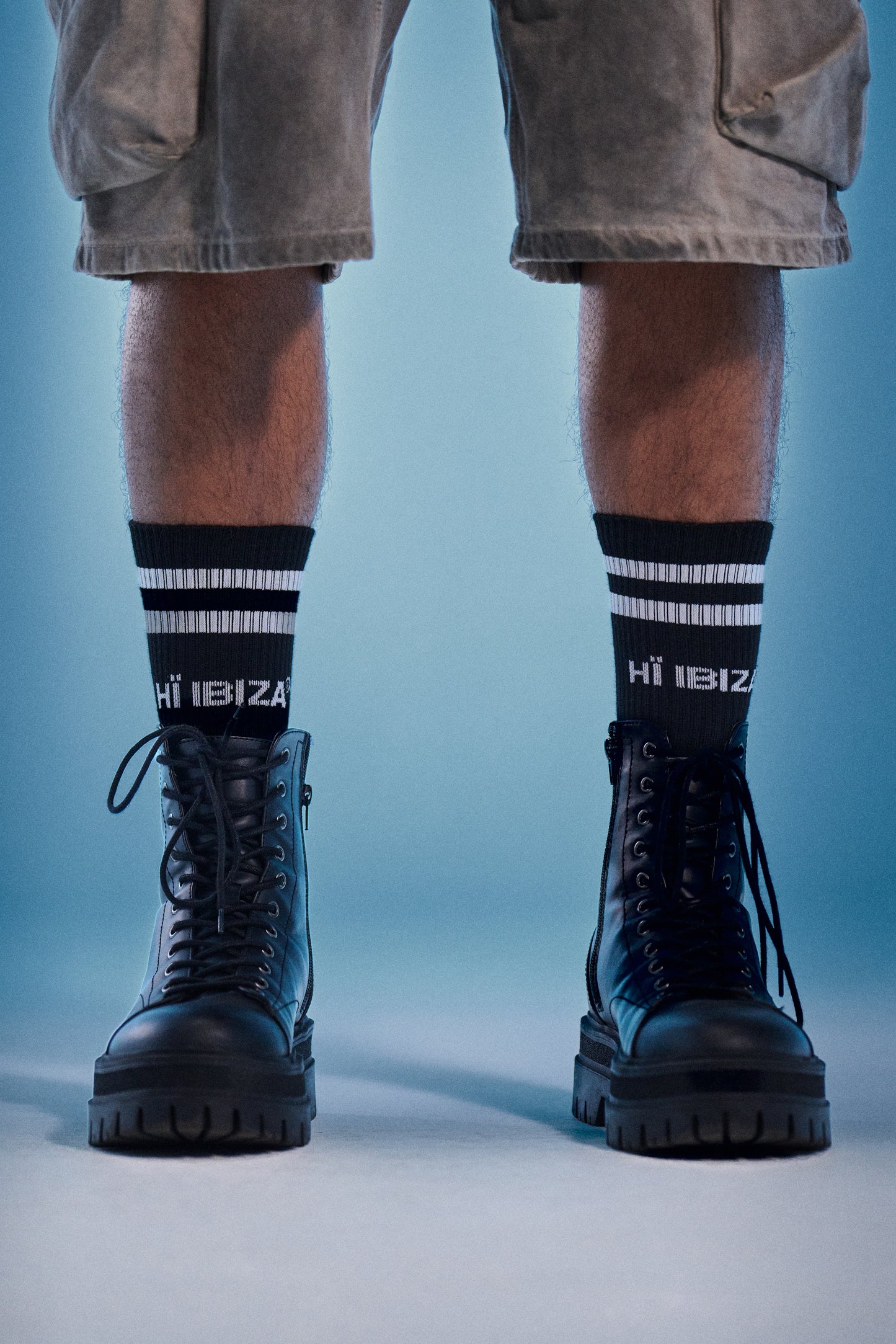 BLACK SOCKS HÏ STRIPE