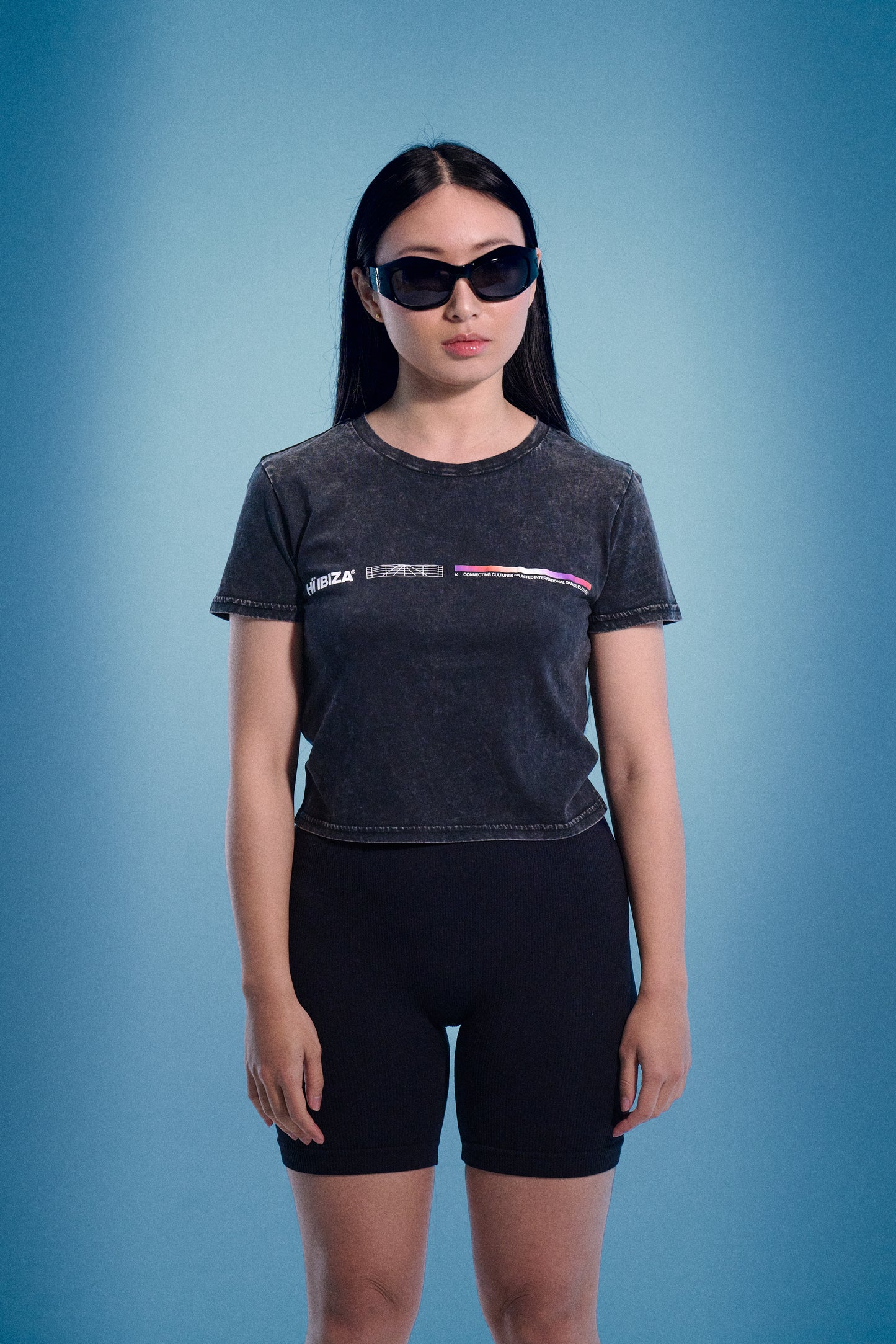 HYBRID LOGO BLACK BABYDOLL TEE