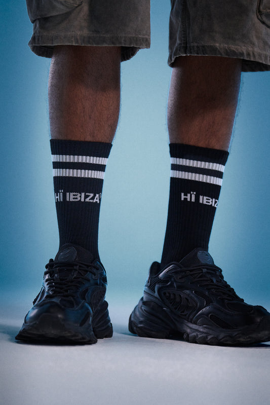 BLACK SOCKS HÏ STRIPE