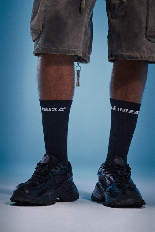 BLACK LOGO SOCK