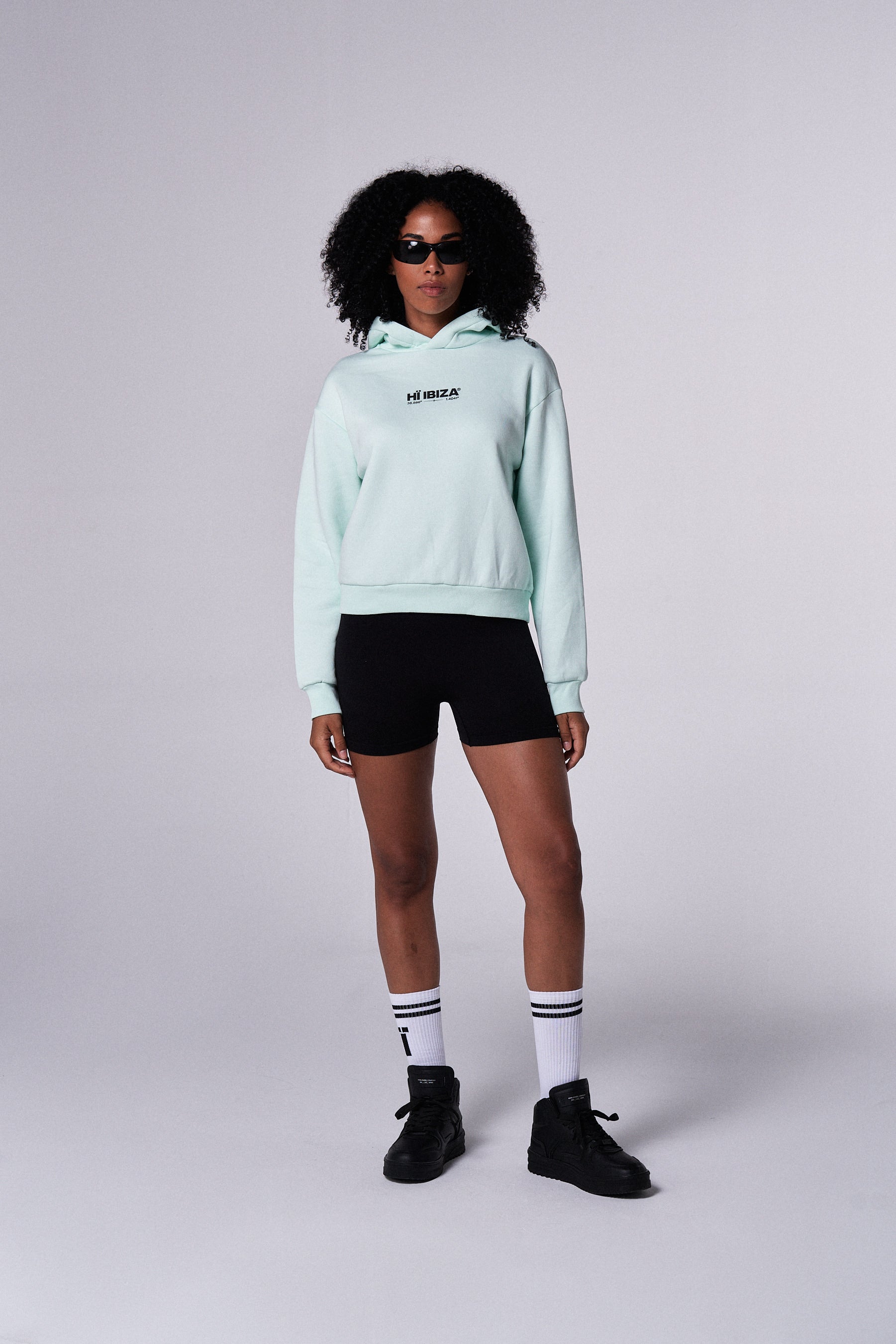 Adidas cropped 2025 hoodie mint